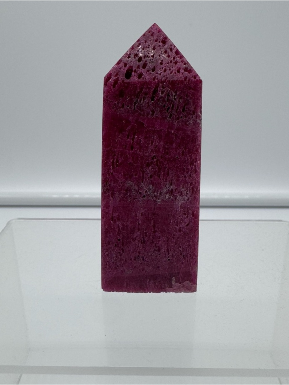 Corundum Ruby Tower Honeycomb UV Reactive Crystal Point